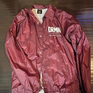 Maroon Lightweight Windbreaker with Stand-Up Collar